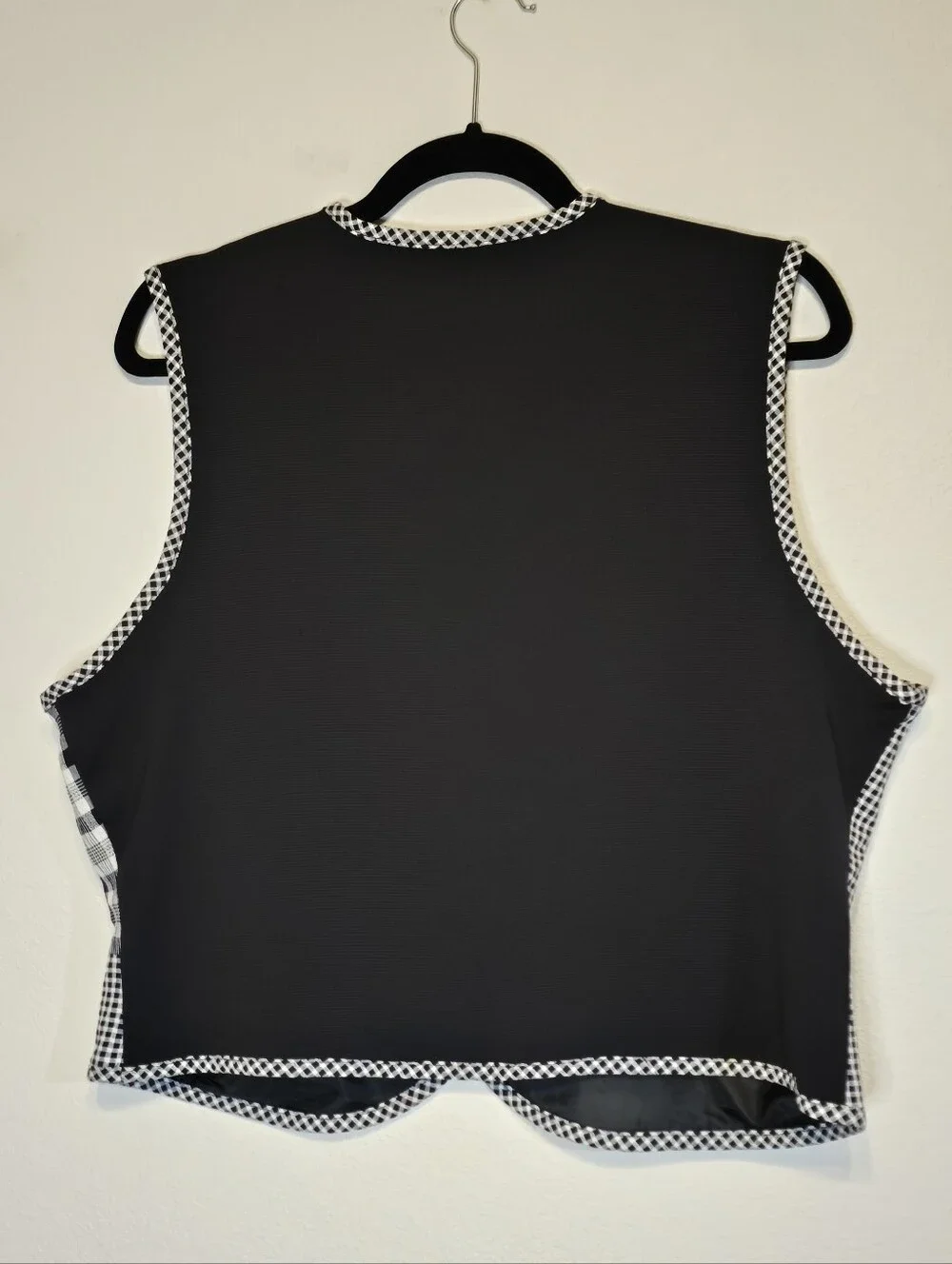 Vintage 90s Lindsey Scott Sport Patchwork Gingham Vest Size Large Made in USA